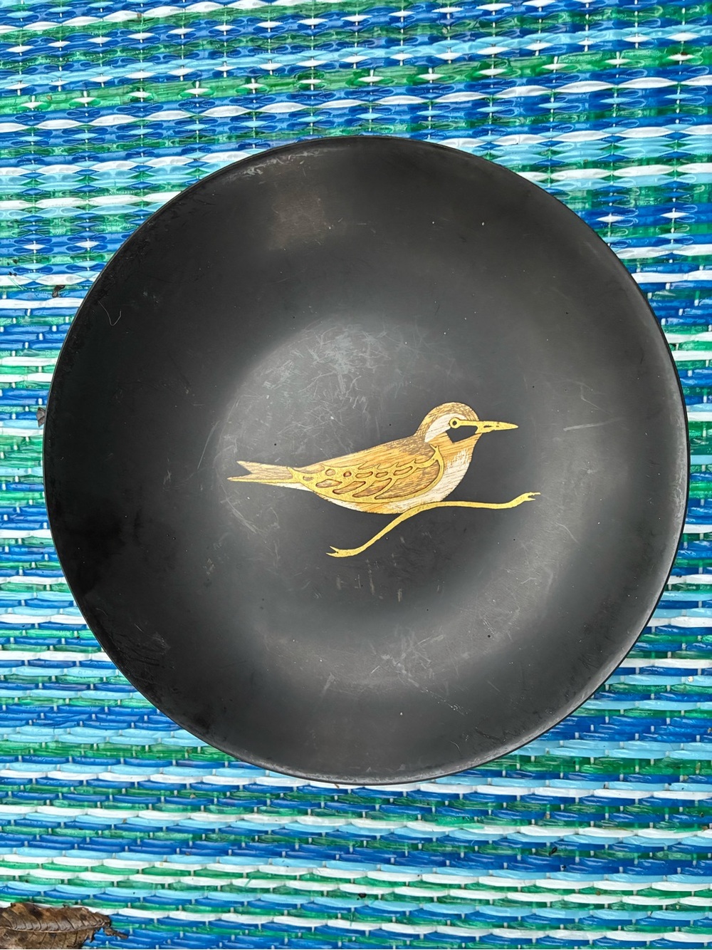 Couroc hand inlaid bowl bird bowl/dish